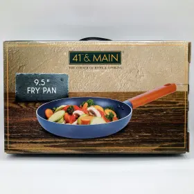 41m-1794-dgy 41 & Main 849808028102 And 9.5 Inch Fry Pan Forged Aluminum Cookware With 3 Layer Ceramic Coating Nib