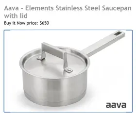 Aava 731236517856 Elements Stainless Steel Saucepan With Lid New In Box Msrp 650