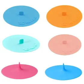 Accfore 750818187768 6 Pcs Silicone Cup Lids Covers Antidust Airtight Seal For Mugs