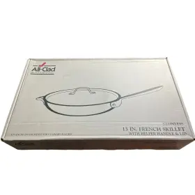 All-clad 011644500054 13 Inch Stainless Steel French Saut Fry Skillet Pan With Lid Helper Handle