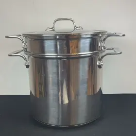 All-clad 011644502553 8 Quart Pasta Pot With Perforated Steel Insert Lid 3 Piece Set Pentola