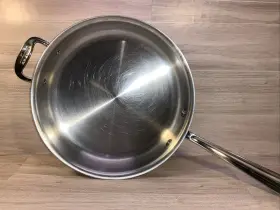 378..5403 All-clad 011644540302 Vntg 3-ply Bonded Stainless Saute Pan With Lid 3 Quart