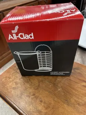 All-clad 011644599058 Stainless Steel Asparagus Pot With Lid Steamer Basket 59905