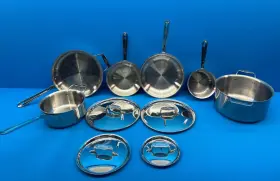 Bd5005710-r All-clad 011644896683 Brushed D5 Stainless Steel 10-piece Kitchen Cookware Set