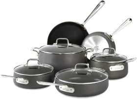 500f All-clad 011644905538 Ha1 Hard Anodized Nonstick Cookware 10 Pc Set Oven Safe 500f- Lid