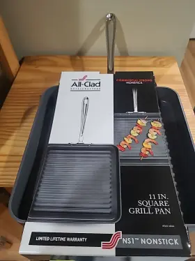 All-clad 011644905651 Nonstick 11 Inch Square Grill Pan Limited Lifetime Warranty New