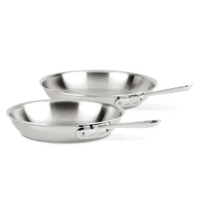 All-clad 011644913878 D3 3-ply Stainless Steel Fry Pan Set 2 Piece 10 12 Inch Induction Ov