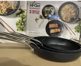 All-clad 011644919528 Non-stick Fry Pan 3-piece Set Skillet Anodized Aluminum 8 Inch 10 12