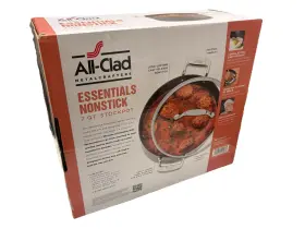All-clad 011644921064 Cookware Essential Nonstick Hard Anodized With Glass Lid 7 Quart Stockpot