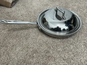 07411 All-clad Stainless With D5 5 Ply 11 Inch Skillet Saute Fry Pan Lid