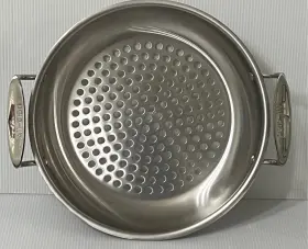 10738699 All-clad Stainless Steel 11 Inch Round Outdoor Grill Basket Nwob Nwot