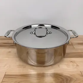 12511 All-clad Metalcrafters 6 Quart Stainless Steel Stockpot With Lid Double Handle Clean