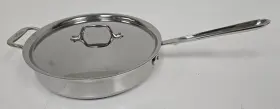 1972517 All-clad Metal Crafters D3 Stainless Steel Saut Fry Pan 3 Quart 11 Inch Usa With Lid