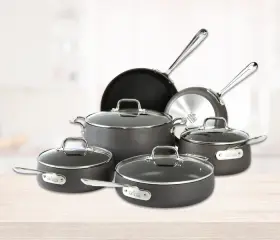 2100090555 All-clad Ha1 Hard Anodized Nonstick Cookware Set 10 Piece Induction Oven Broiler