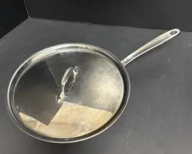 2952017-03 All-clad Stainless Steel D3 Compact 10.5 Inch Fry Pan Saut Lid Usa