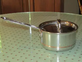 2991615 All-clad Copper Core Stainless Steel 1.5 Quart Sauce Pan With Lid - Used