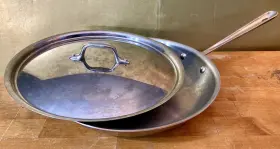3421418 All-clad Stainless Steel 12 Inch Fry Pan With Lid And Long Handle #3421418