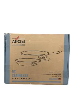 410810 All-clad #410810 D3 Stainless Steel 3-ply Bonded 8 Inch And 10 Fry Pans Set With Professional