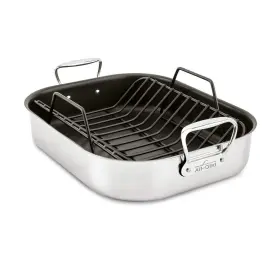 604837-e751s264 All-clad Specialty Stainless Steel Large Roaster With Nonstick Silver