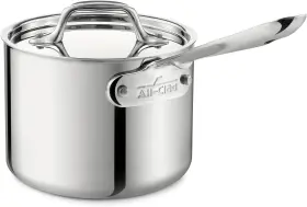 All-clad 781147801315 D3 3-ply Stainless Steel Sauce Pan With Lid 1.5 Quart Induction Oven B