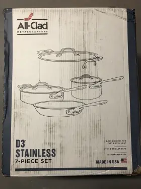 8400000263 All-clad D3 7 Piece Stainless Steele Cookware Set Allclad New Offer
