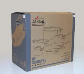 8400000961 All-clad D5 Stainless Steel 10 Piece Cookware Set Cmff New Nib