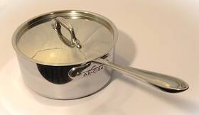 8701004398 All-clad D3 3-quart Saucepan With Lid - Stainless Steel 8 Inch Great Shape