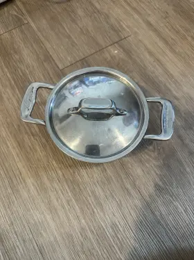 89-8228 All-clad Stainless Steel Saucepan Pot With Lid 0.5 Quart Mini Cookware Usa Kitchen