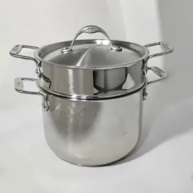 A4-0639-9208 All-clad Stainless Steel 6 Quart Multi Pasta Pot Basket Strainer Calphalon Lid 3 Pc