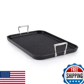 B0fsdrsn33 All-clad Ha1 Expert Hard Anodized Nonstick Double Burner Grill Pan For Stovetop
