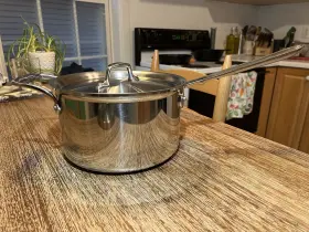 Bd55204 All-clad D5 Polished Stainless Steel 4 Quart Sauce Pan With Lid