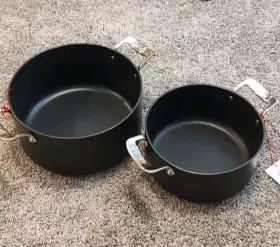 Cookware-7qt All-clad Set Of 2 Cookware-7 Quart And 4 Pots No Lids See Description