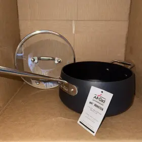 E7852464 All-clad Ha1 Hard Anodized Nonstick 3.5 Quart Sauce Pan With Glass Lid Read Desc