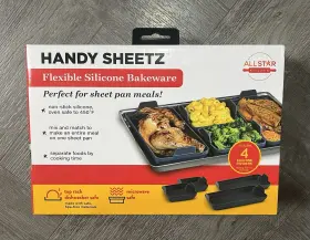 Allstar Kitchen 740275055816 New Handy Sheetz Flexible Silicone Bakeware 4pc Bake Pans Trays All Star