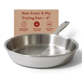Alva 850044483532 Maestro 8 Inch 5ply Stainless Steel Frying Pan Skillet Nontoxic Pfas Pfoa And Ptfe Fre