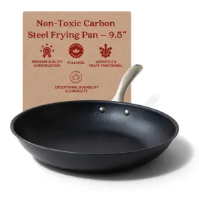 Alva 850044483600 Black Angus 9.5 Inch Seasoned Blue High Carbon Steel Pan Set Natural Non Sti