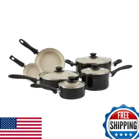 B0bbq9rmzt Amazon Basics Retailer 11-piece Ceramic Non-stick Pots And Pans Set Dishwasher Oven Saf