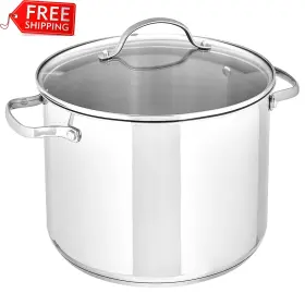 St1903223 Amazon Basics - Stainless Steel Stock Pot With Lid 8 Quart Silver