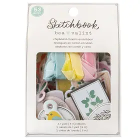 5a00264q-1g90k American Crafts Bea Valint Sketchbook Charmers-53 Pieces