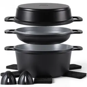 B0fqj9lfx1 Ammeloo 8-piece Ceramic Nonstick Cooking Pot Set With Lid 4.5 Quart Soup All