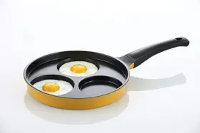 Amore Kitchenware 895063002869 Flamekiss 9.5 Inch Orange Ceramic Coated Nonstick 3-cup Egg Cooker Pan By Amor