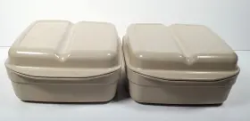 Pm481-t1 Anchor Hocking Microware Pan Microwave 1 Quart M481-ti Set Of 2 Divided Lid 4pcs