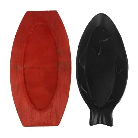 H43tdbm336exrr17t8h0lz4 Angoily Cast Iron Fish Pan Small Frying Skillet With Wooden Base For Restaurant Kitchen