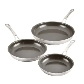 Anolon 051153309021 3-piece Ceramic Nonstick Stainless Steel Frying Pan Set