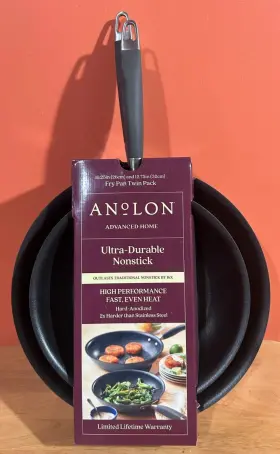 Anolon 051153846328 Advanced Fry Pan Twin Pack Ultra Durable Non-stick 10.25 Inch /12.75 New