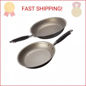 084430 Anolon Advanced Hard-anodized Nonstick French Skillet 10 And 12 - Inch Pewter