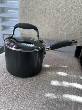 40027 Anolon Advanced 1.5 Quart Non-stick Saucepan Black Hard-anodized With Glass Lid