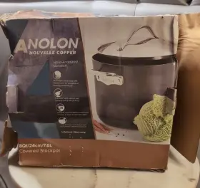 77275 Anolon Stainless Steel Covered Stockpot
