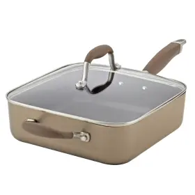 83866 Anolon Hard Anodized Nonstick Saute Square Fry Pan With Handle 4 Qt Used