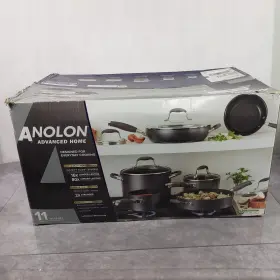 84631 Anolon Advanced Home 11-piece Nonstick Cookware Set Gray Pfoa-free Lids
